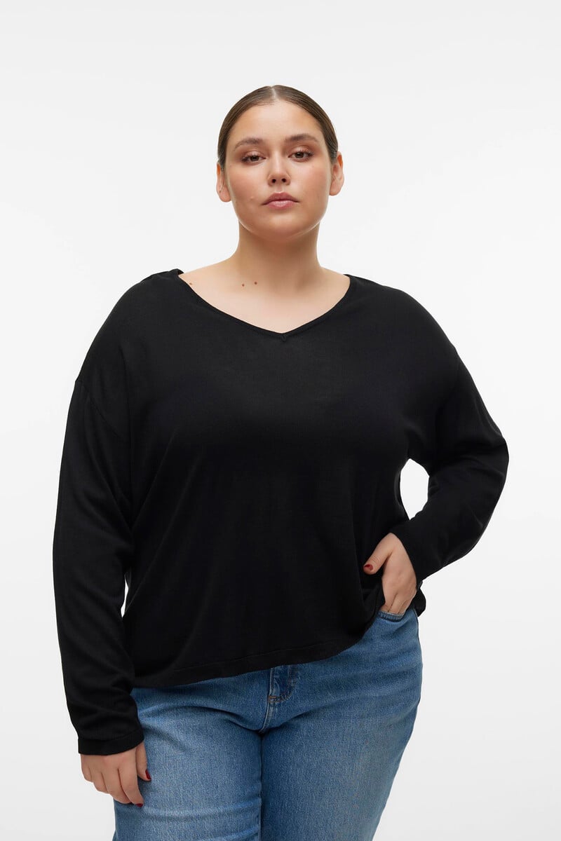 Cortefiel Jersey de manga larga y cuello pico Curve