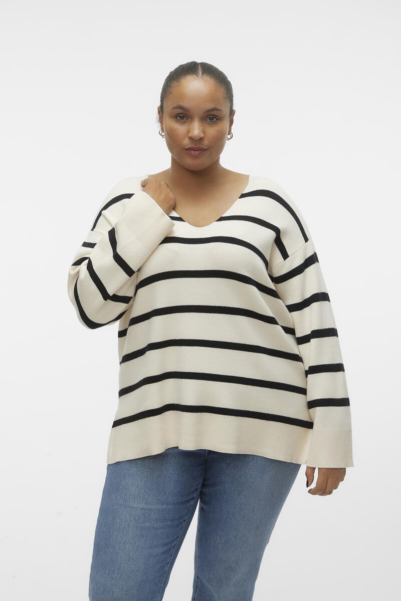 Cortefiel Jersey de manga larga y cuello pico Curve