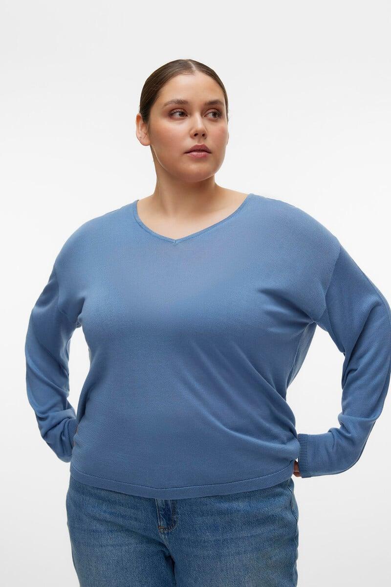 Cortefiel Jersey de manga larga y cuello pico Curve