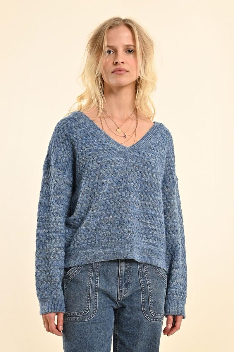 Cortefiel Jersey De Mujer De Manga Larga Escote Pico