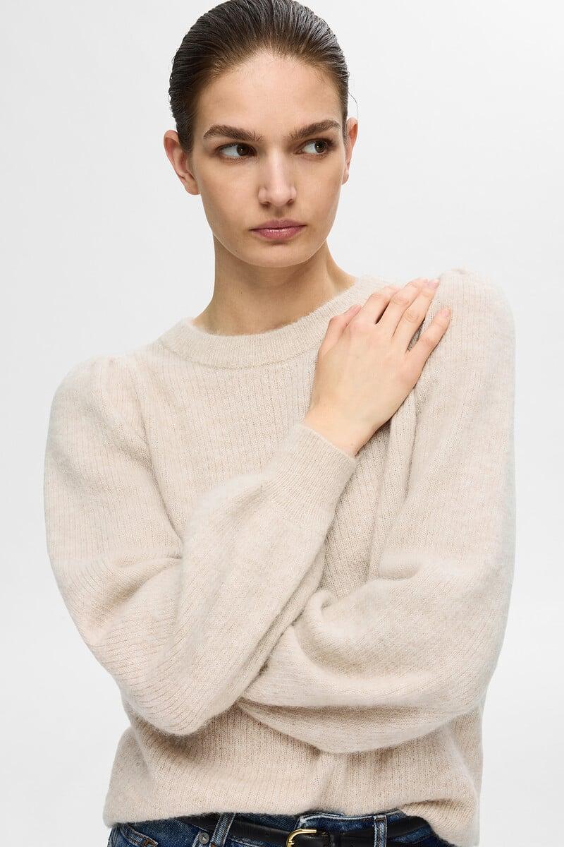 Cortefiel Jersey Rib De Cuello Redondo Confeccionado Con Lana Y Alpaca