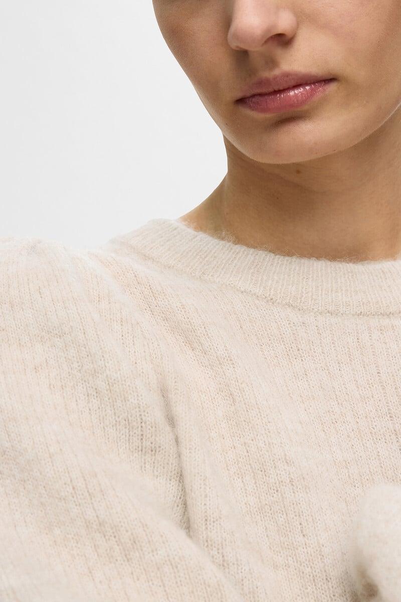 Cortefiel Jersey Rib De Cuello Redondo Confeccionado Con Lana Y Alpaca