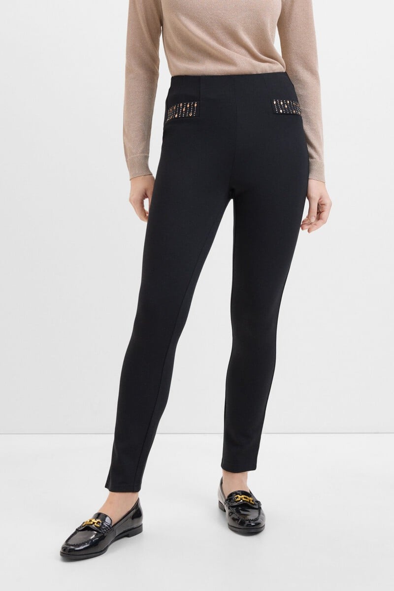 Cortefiel Legging De Punto Roma Con Detalle Fantasía