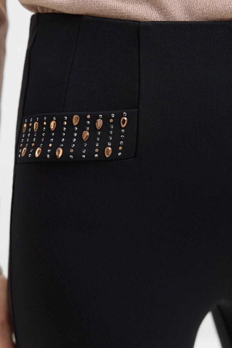 Cortefiel Legging De Punto Roma Con Detalle Fantasía