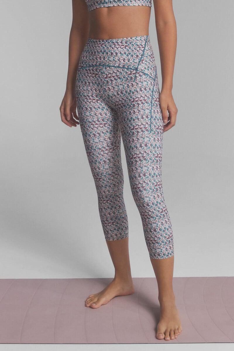 Cortefiel Leggings SOFT MOVE Crop Estampado Multicolor
