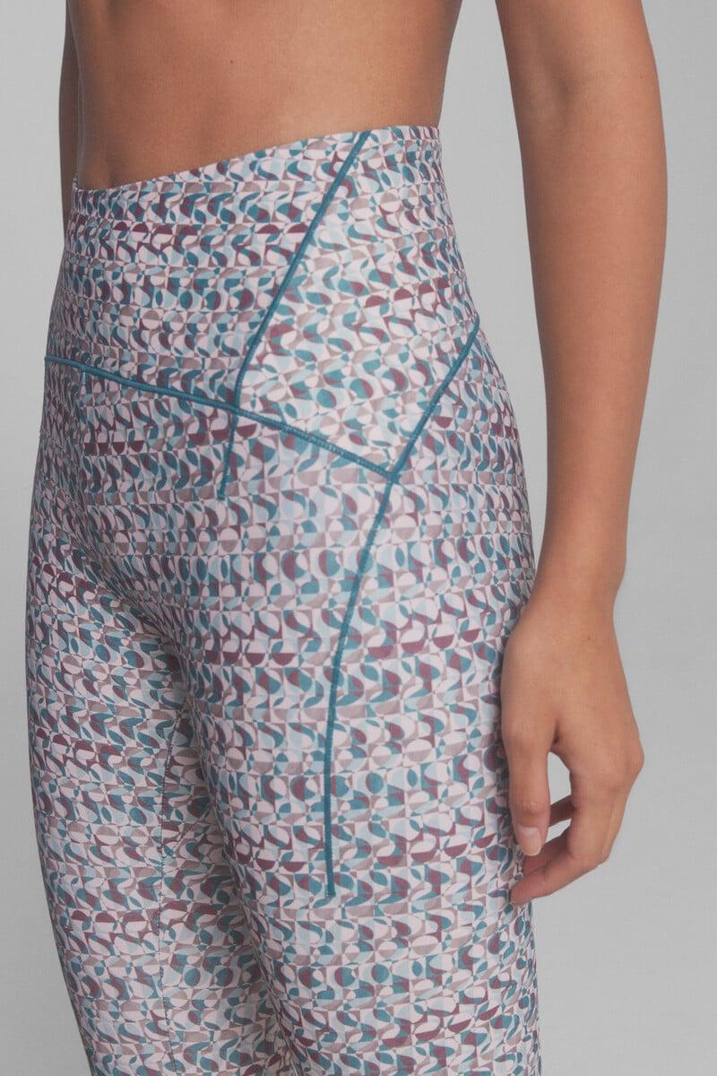 Cortefiel Leggings SOFT MOVE Crop Estampado Multicolor