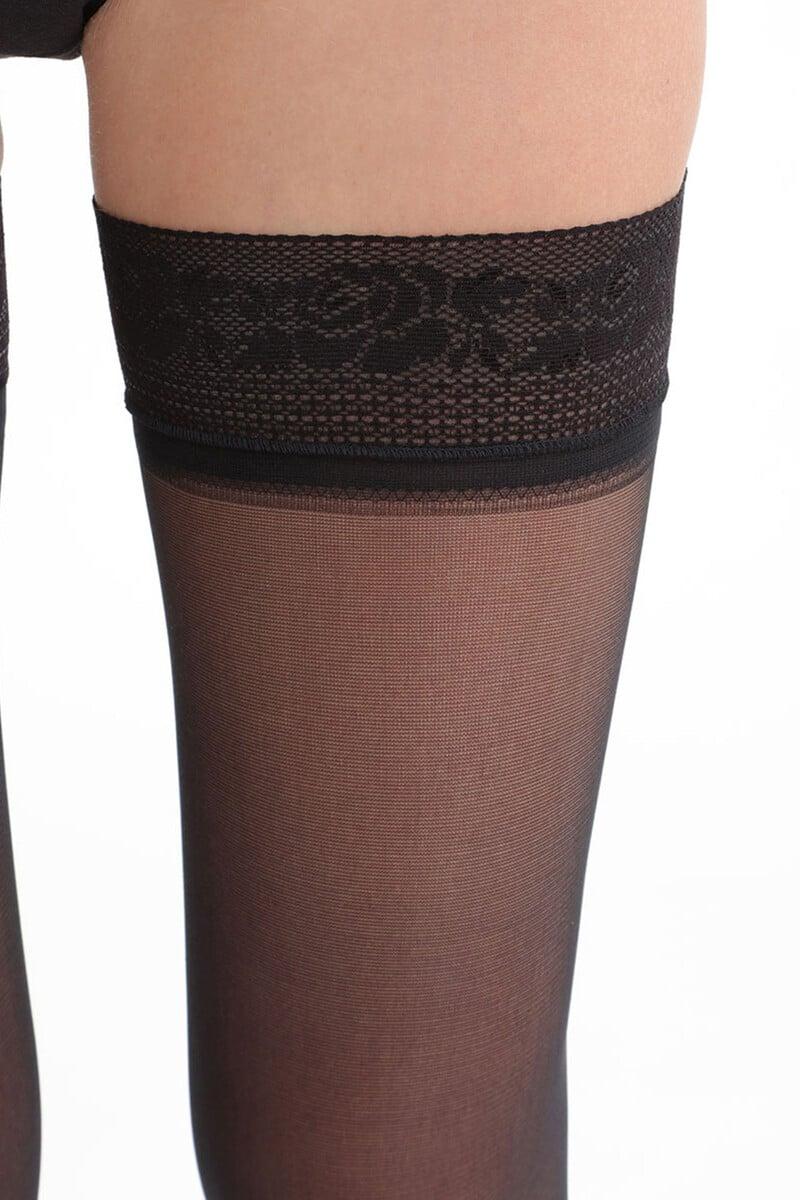 Cortefiel Media Moldeadora Opaca Con Liga Efecto Encaje Negro 25 DEN