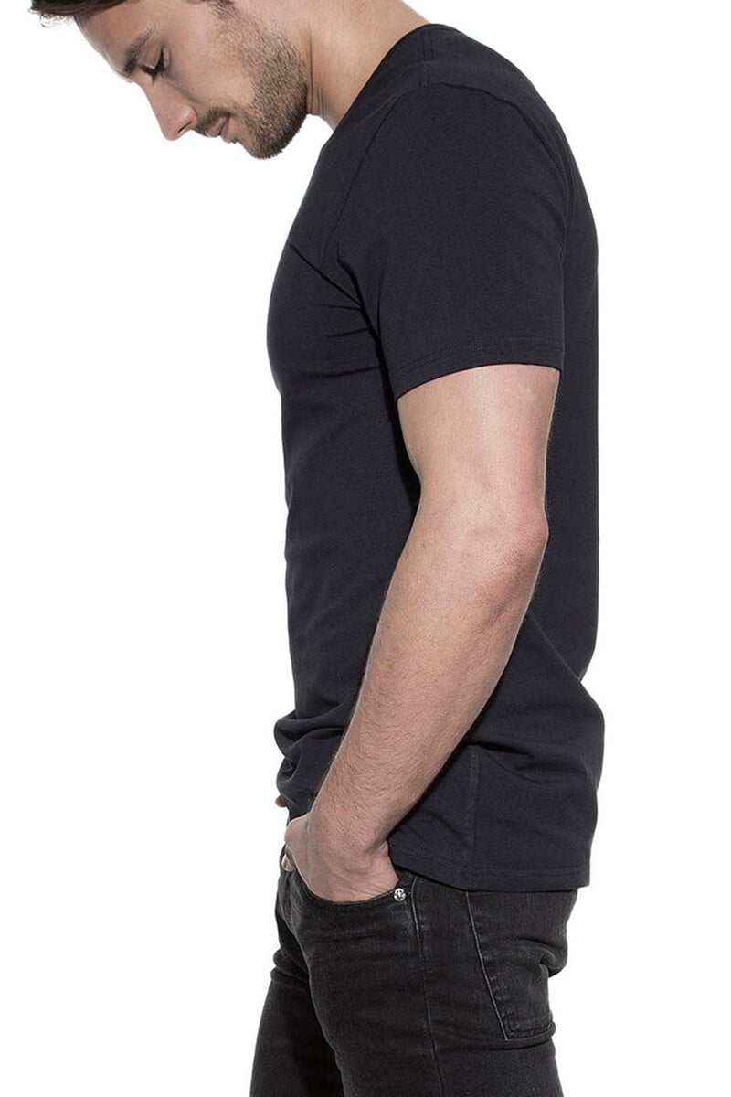 Cortefiel Pack 2 Camisetas Elásticas Cuello Caja Algodón Orgánico Azul Marino