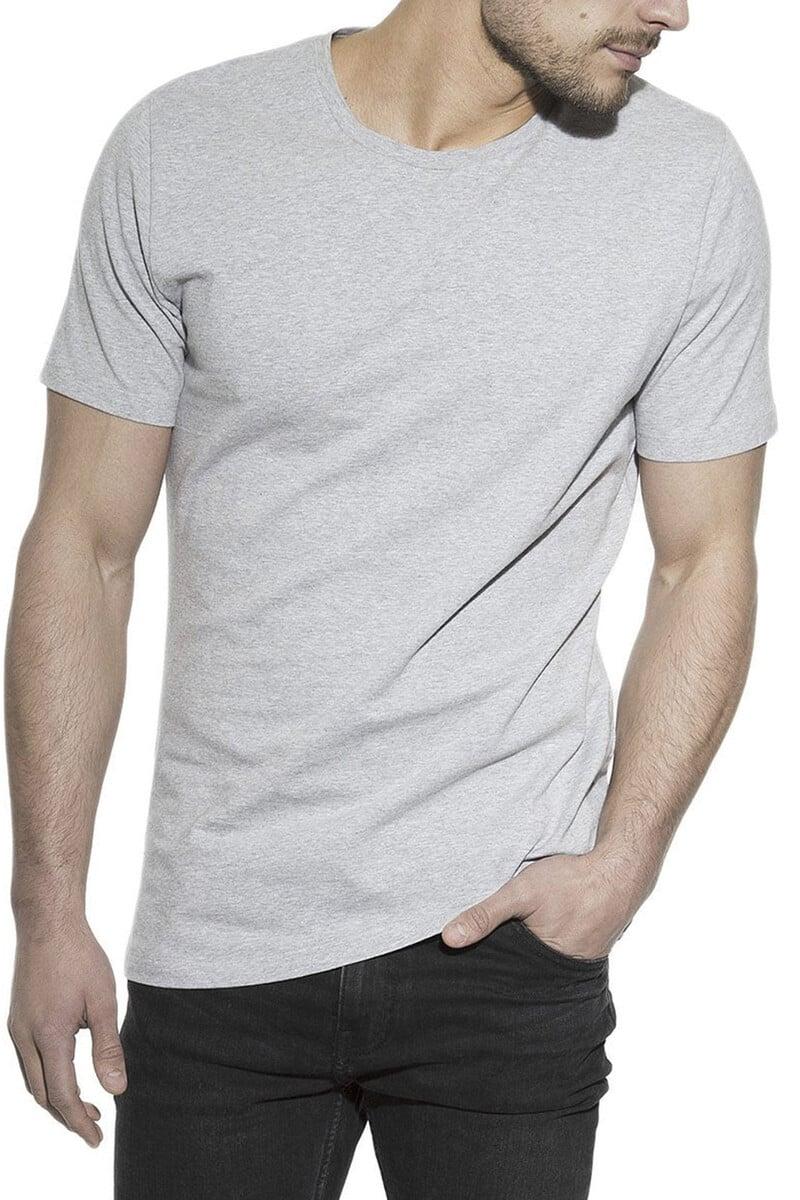 Cortefiel Pack 2 Camisetas Elásticas Cuello Caja Algodón Orgánico Gris Melange