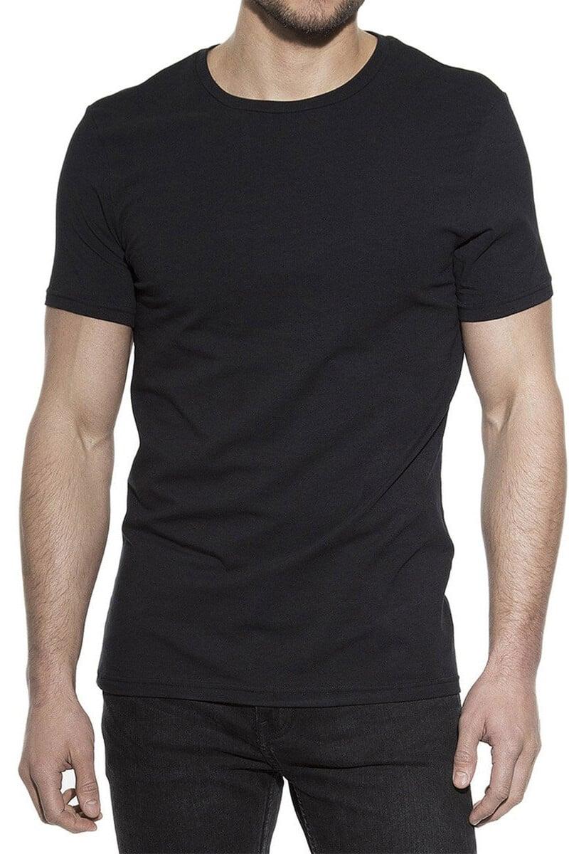 Cortefiel Pack 2 Camisetas Elásticas Cuello Caja Algodón Orgánico Negras