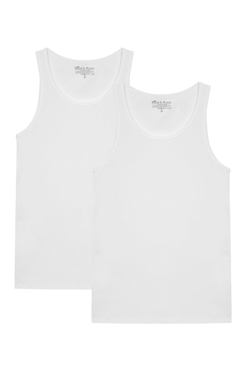 Cortefiel Pack 2 camisetas sin mangas de algodón orgánico blancas