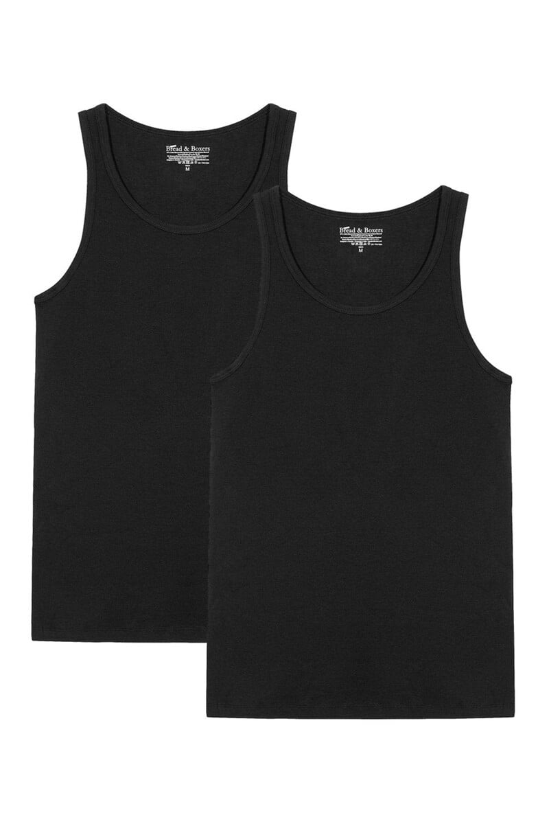 Cortefiel Pack 2 camisetas sin mangas de algodón orgánico negras