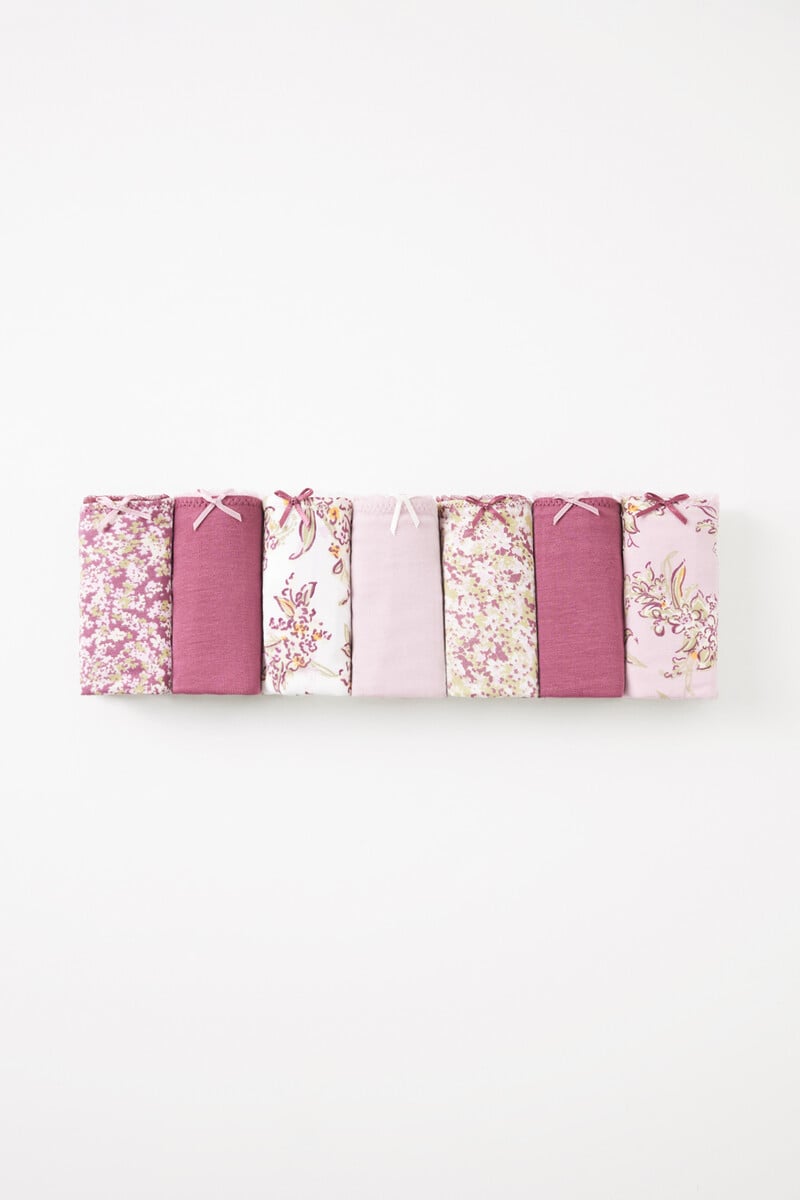 Cortefiel Pack 7 Bragas Clásicas Algodón Lisas Y Estampadas