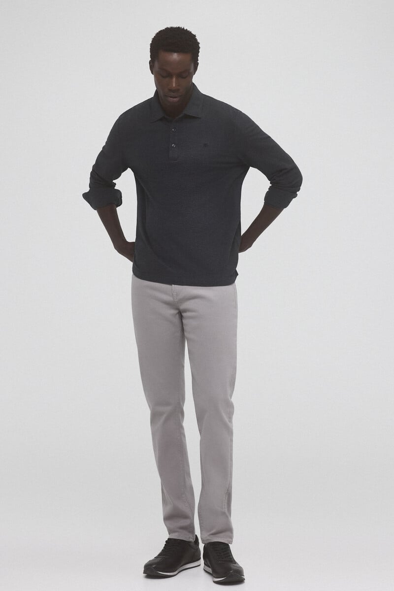 Cortefiel Pantalón 5 bolsillos color premium flex slim fit