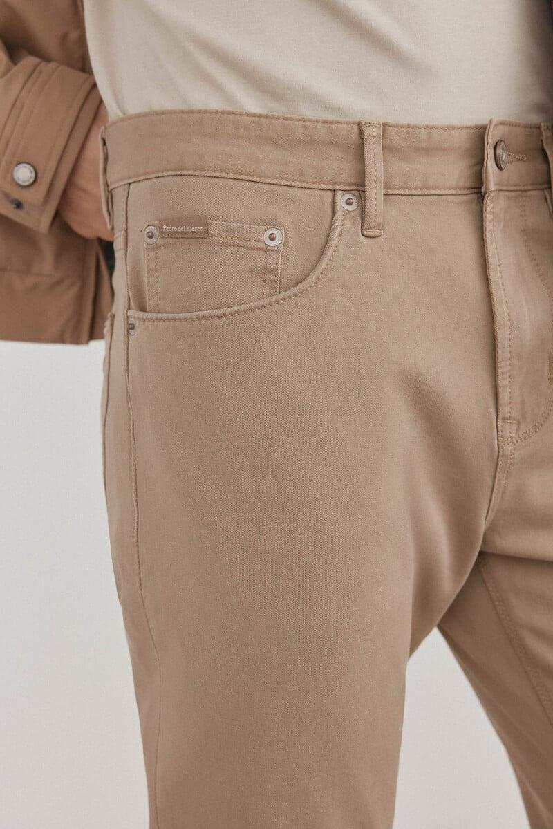 Cortefiel Pantalón 5 Bolsillos Color Premium Flex Slim Fit