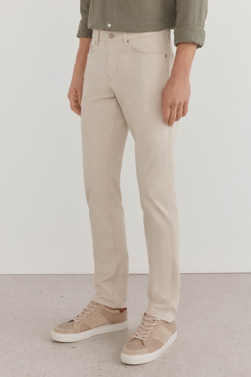 Cortefiel Pantalón 5 Bolsillos Color Premium Flex Slim Fit