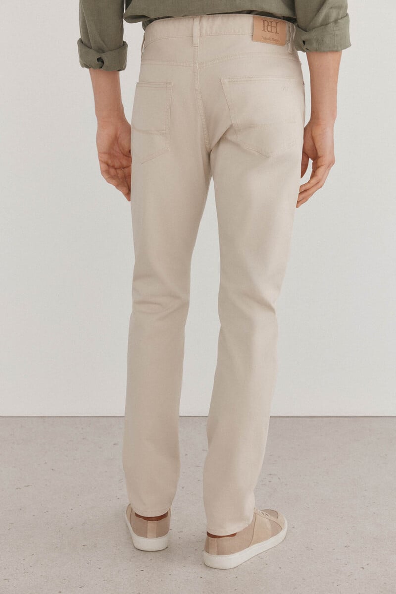 Cortefiel Pantalón 5 Bolsillos Color Premium Flex Slim Fit