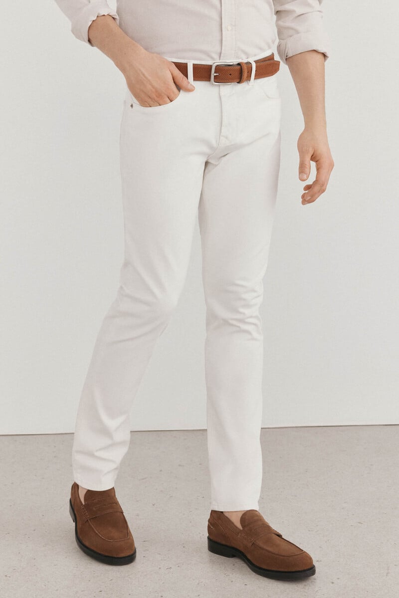 Cortefiel Pantalón 5 Bolsillos Color Premium Flex Slim Fit