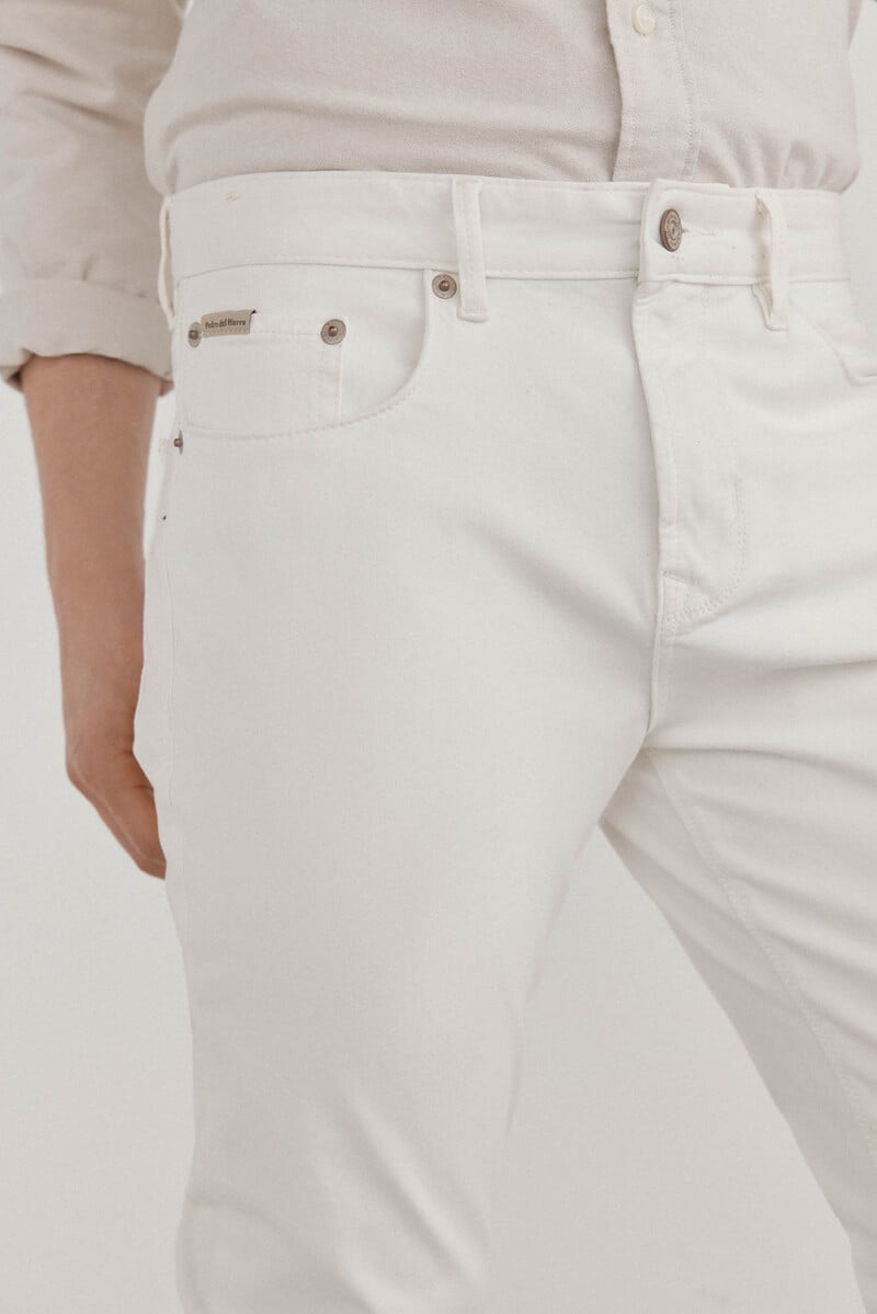 Cortefiel Pantalón 5 Bolsillos Color Premium Flex Slim Fit