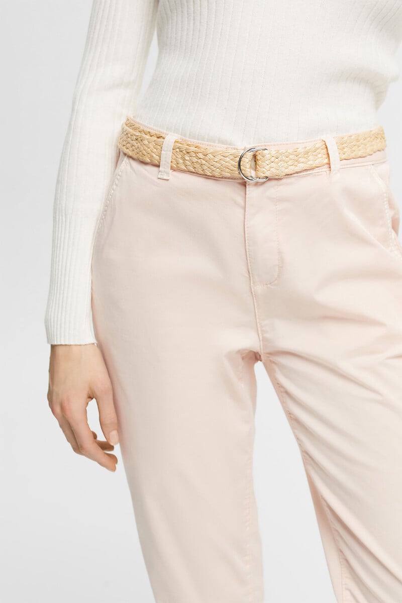 Cortefiel Pantalón Básico Chino Con Cinturón Trenzado
