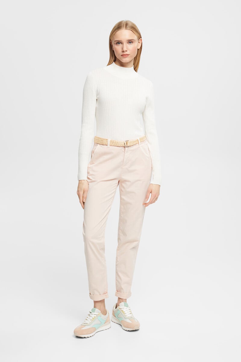 Cortefiel Pantalón básico chino con cinturón trenzado
