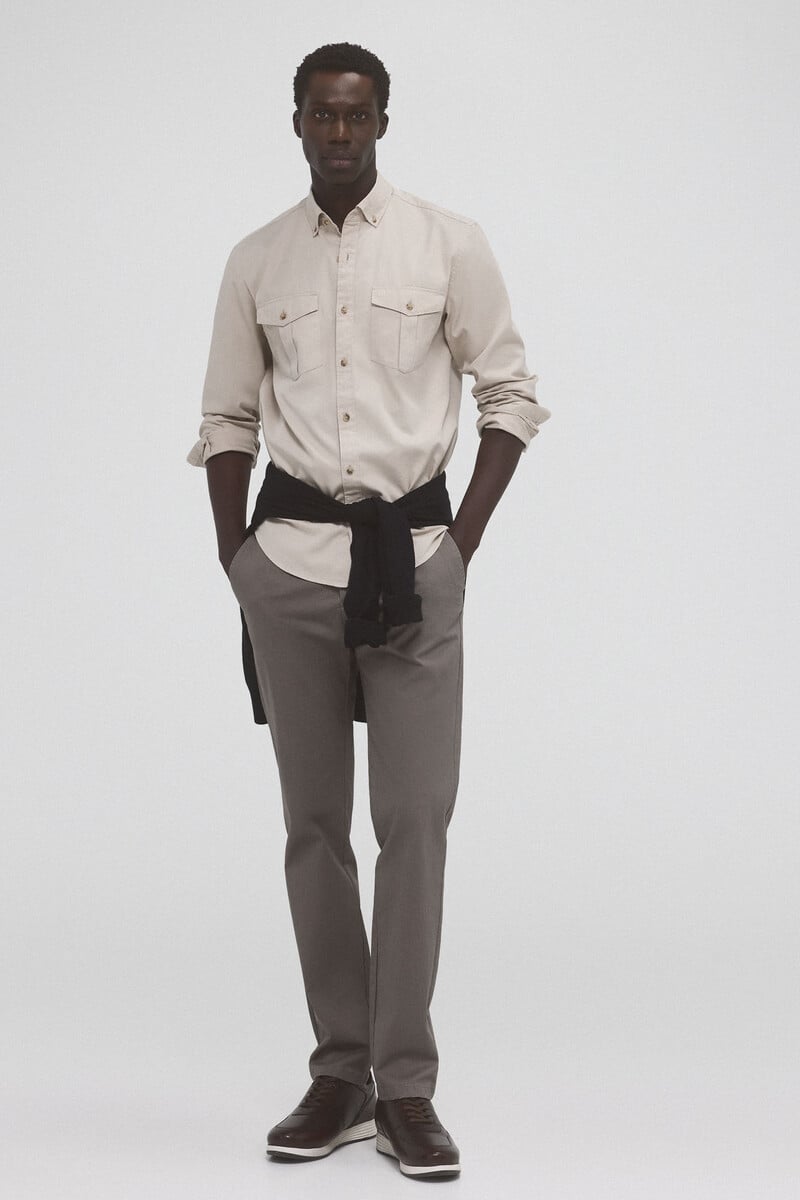 Cortefiel Pantalón chino estampado premium flex slim fit