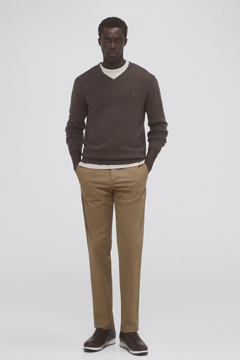 Cortefiel Pantalón chino estampado premium flex slim fit