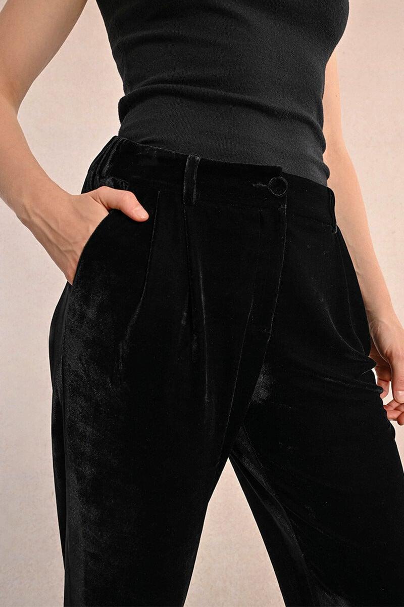 Cortefiel Pantalón De Mujer Largo En Tejido De Terciopelo