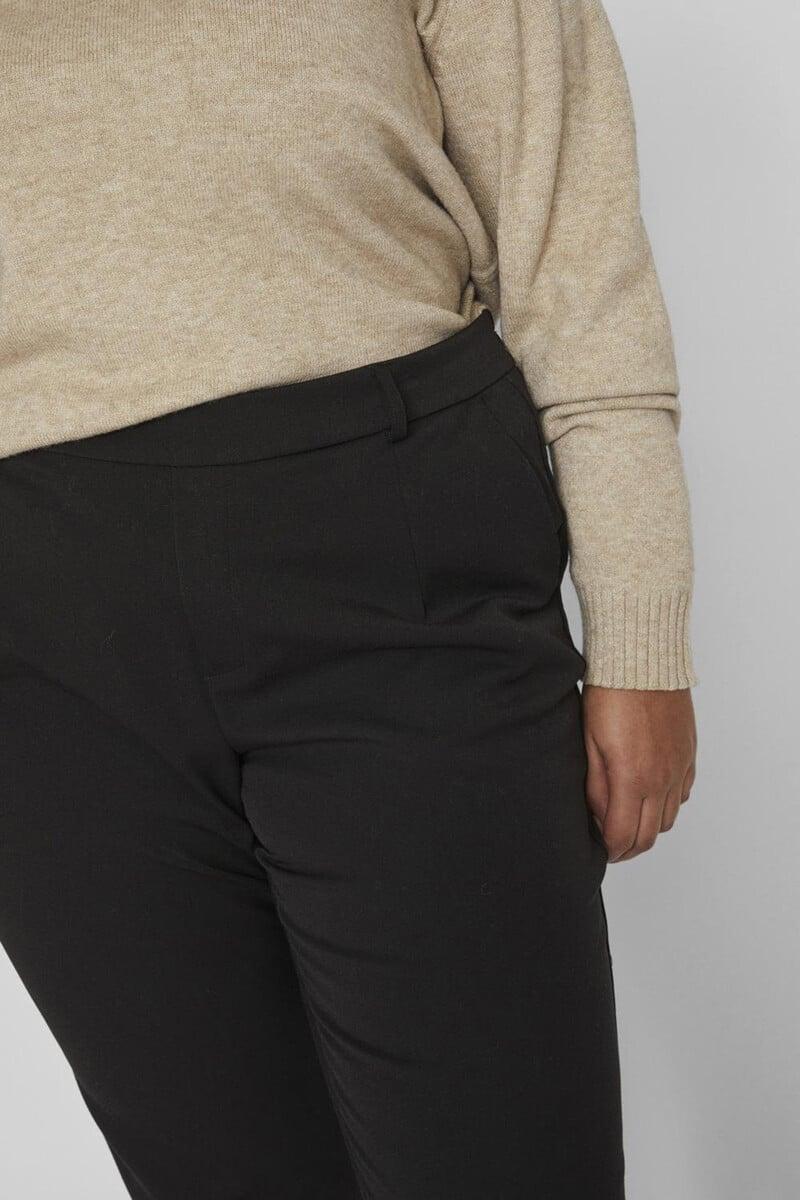 Cortefiel Pantalón De Vestir Capri Cintura Alta Curvy