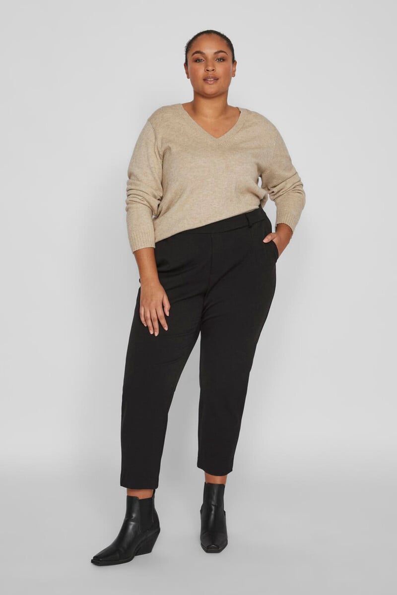 Cortefiel Pantalón de vestir capri cintura alta curvy
