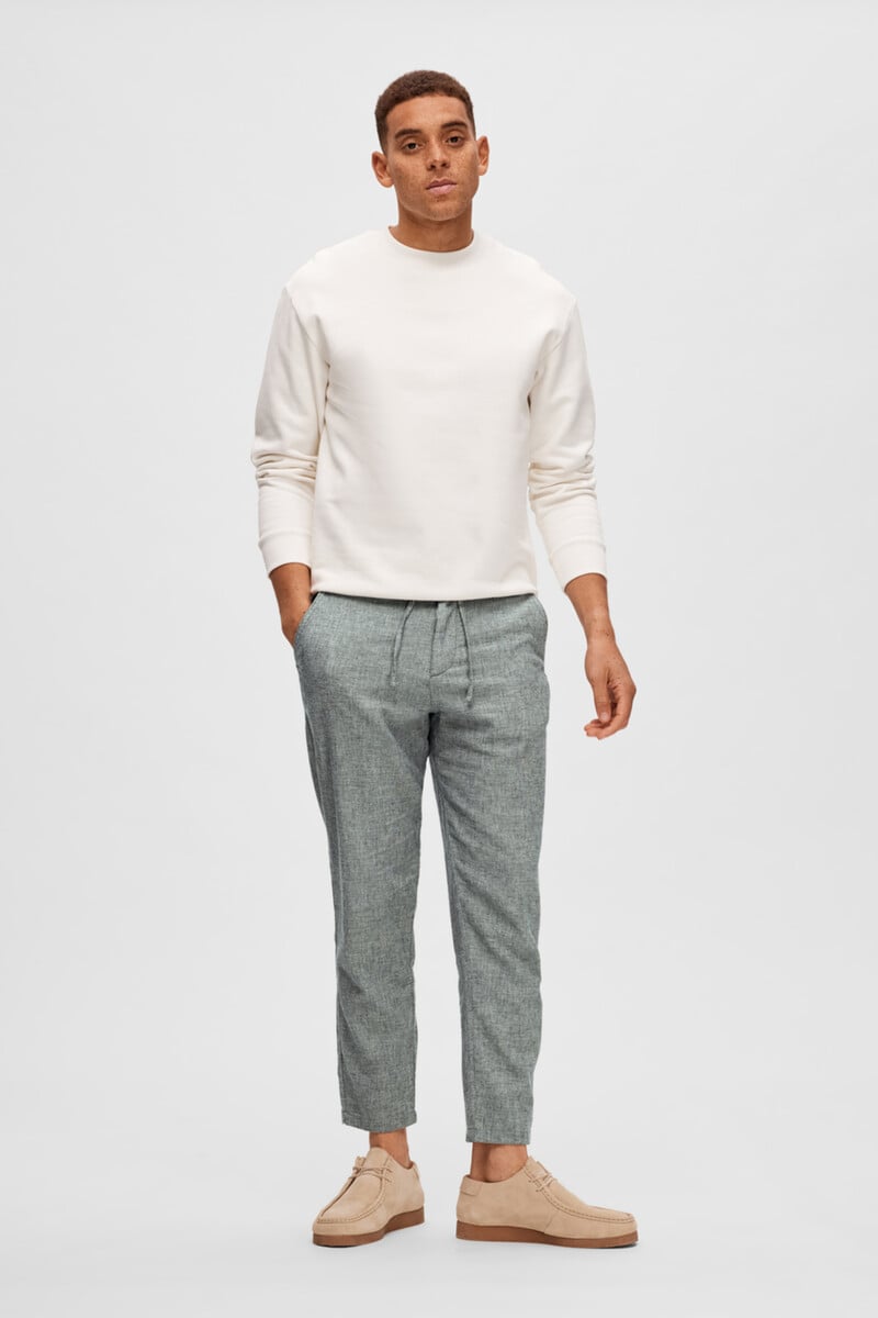 Cortefiel Pantalón Largo Slim Fit Estilo Chino De Lino