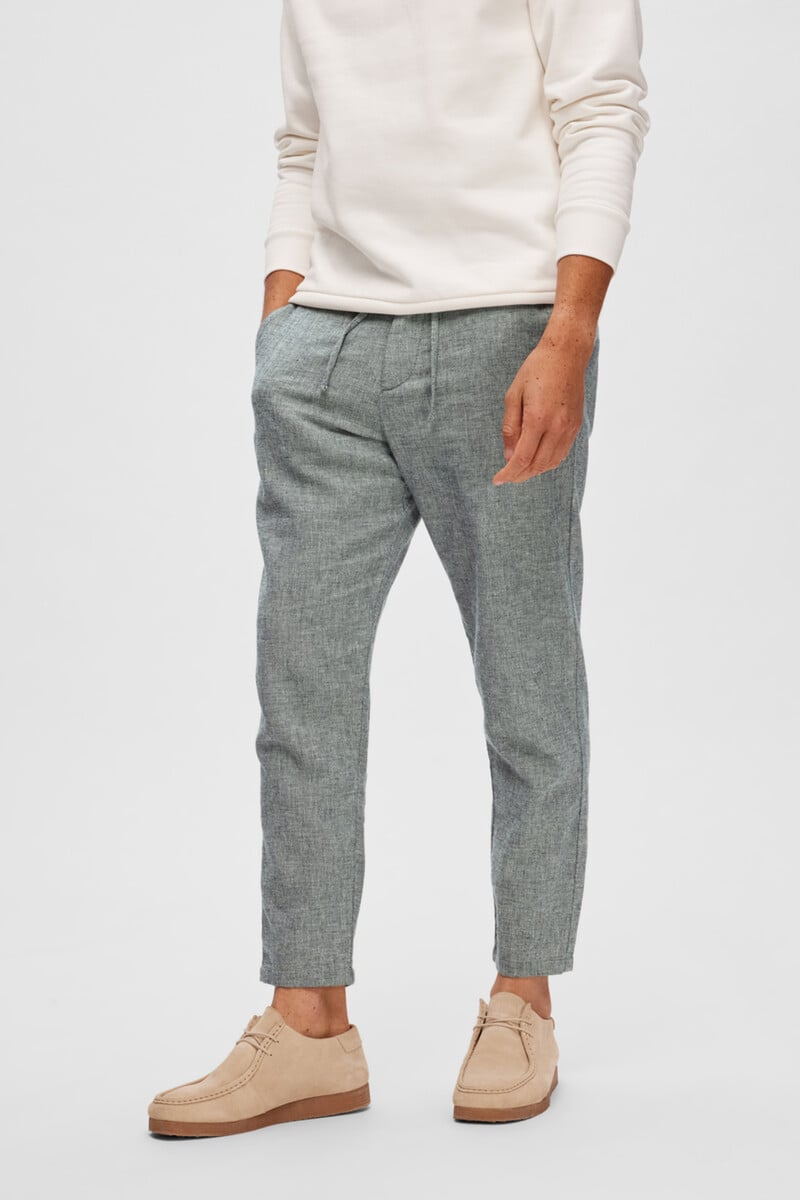 Cortefiel Pantalón Largo Slim Fit Estilo Chino De Lino