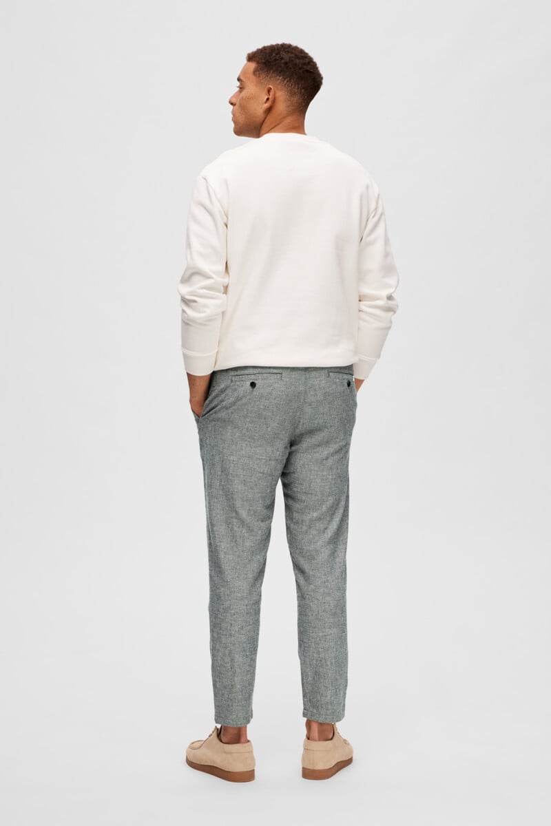 Cortefiel Pantalón Largo Slim Fit Estilo Chino De Lino