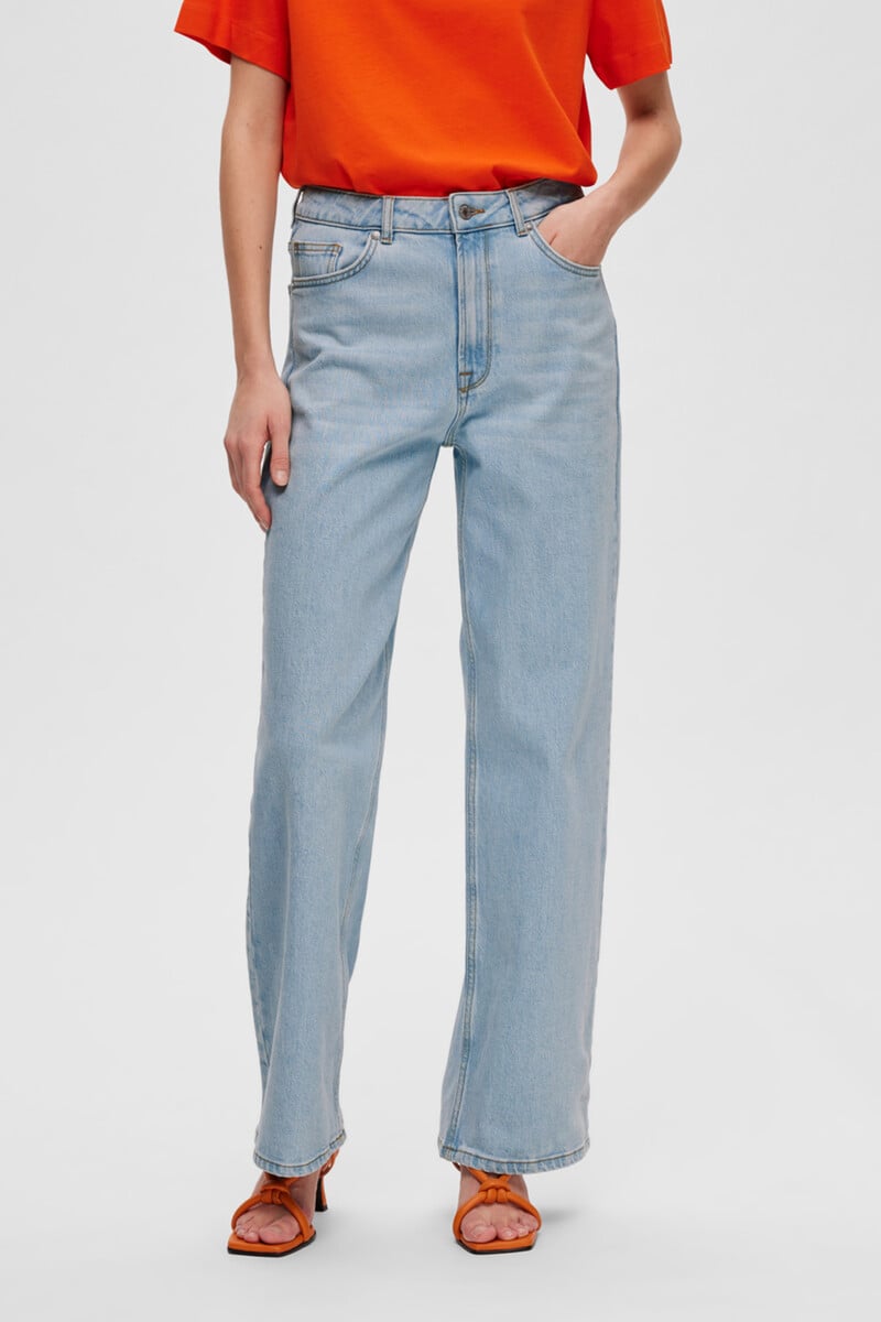 Cortefiel Pantalón Vaquero Wide Leg Confeccionado Con Algodón Orgánico