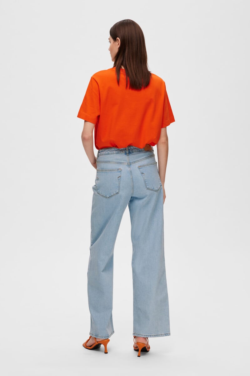 Cortefiel Pantalón Vaquero Wide Leg Confeccionado Con Algodón Orgánico