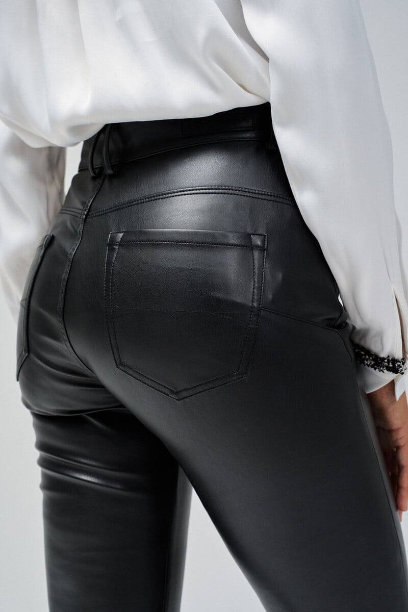 Cortefiel Pantalones Faith Push In Flare Efecto Piel