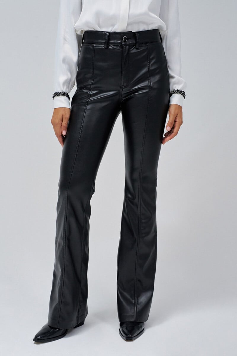 Cortefiel Pantalones Faith Push In Flare Efecto Piel