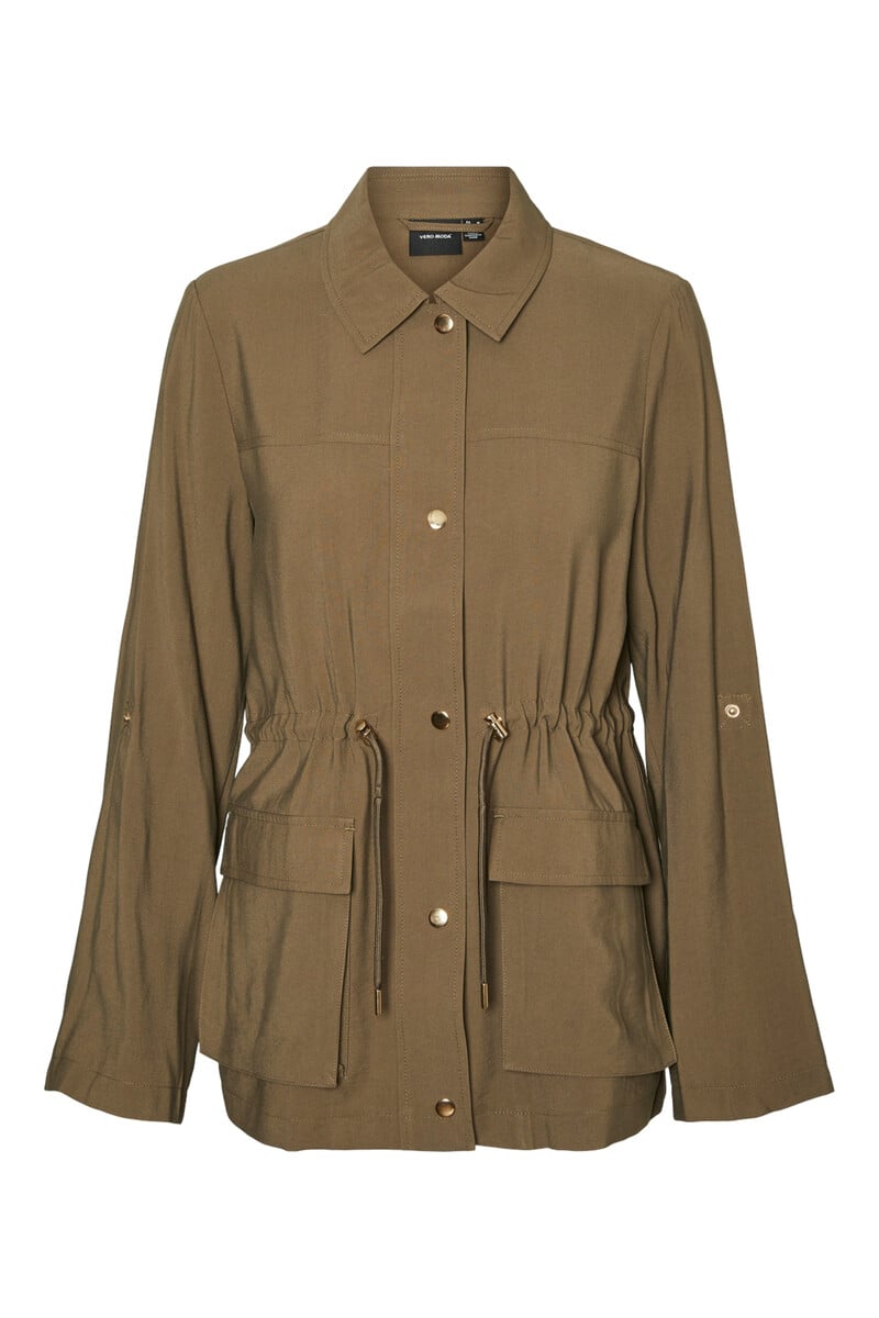 Cortefiel Parka con cuello camisero de mujer con mangas ajustables