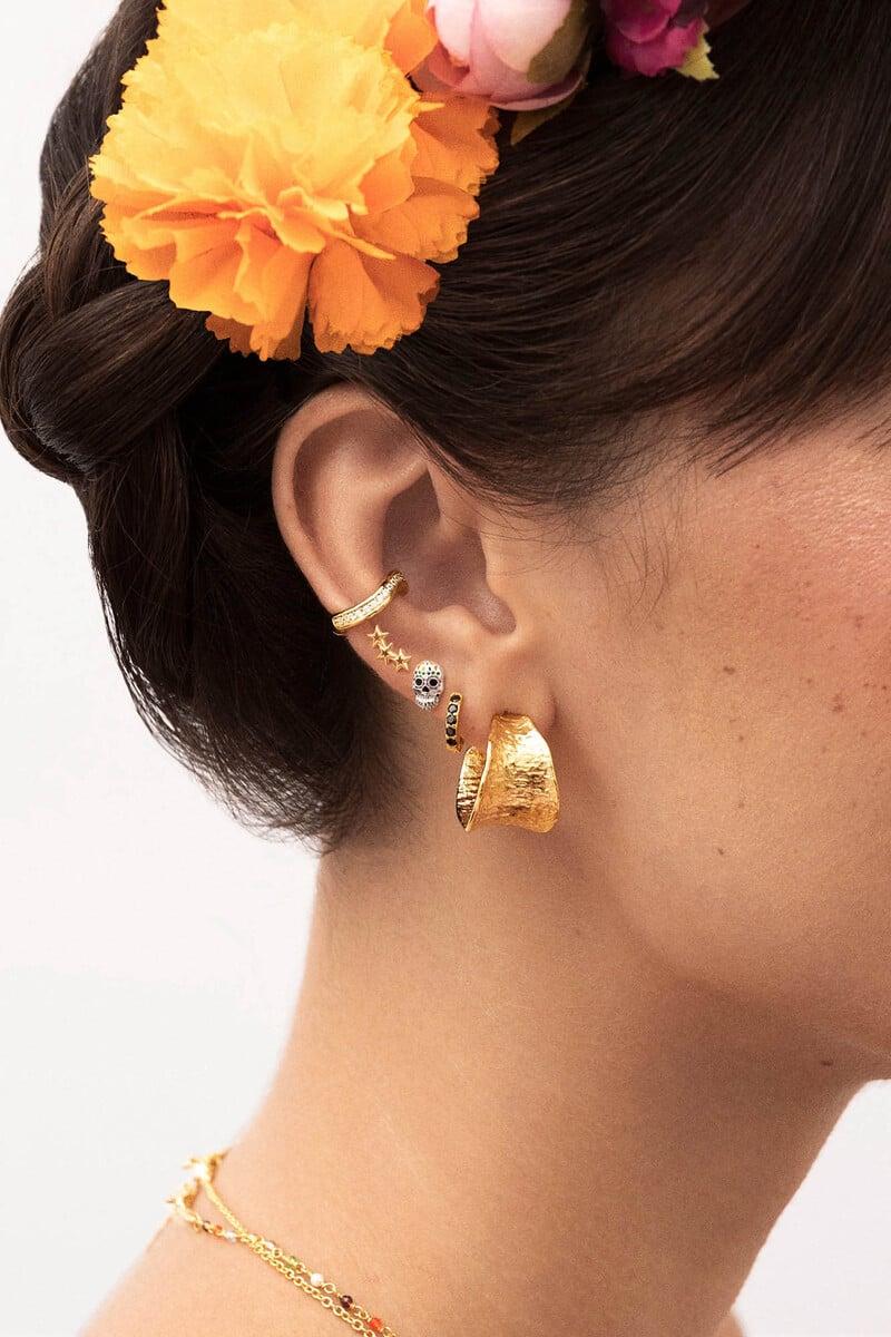 Cortefiel Pendiente Suelto Ear Cuff Hailey Baño Oro