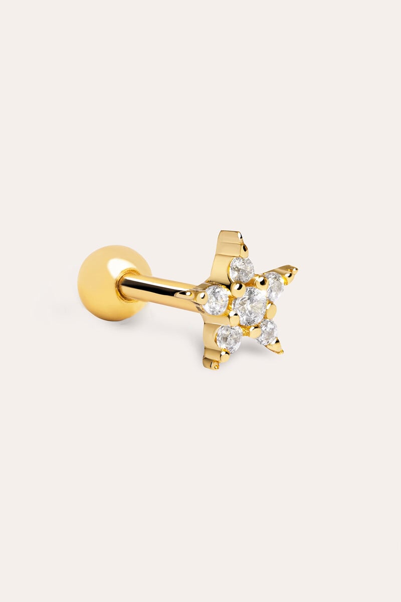 Cortefiel Pendiente Suelto Starlight Plata Baño Oro