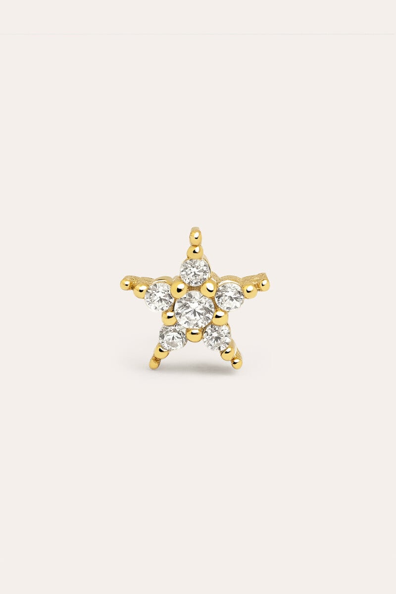 Cortefiel Pendiente Suelto Starlight Plata Baño Oro