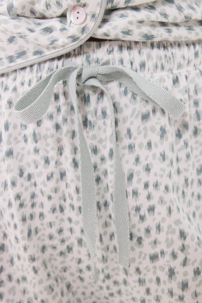 Cortefiel Pijama Camisero Largo 100% Algodón Animal Print