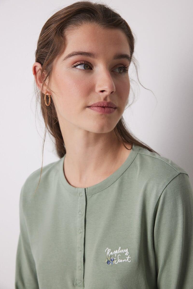 Cortefiel Pijama Largo 100% Algodón Estampado Pañuelo