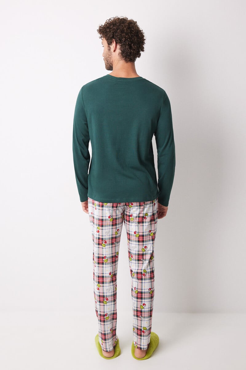 Cortefiel Pijama Masculino 100% Algodón Cuadros Grinch