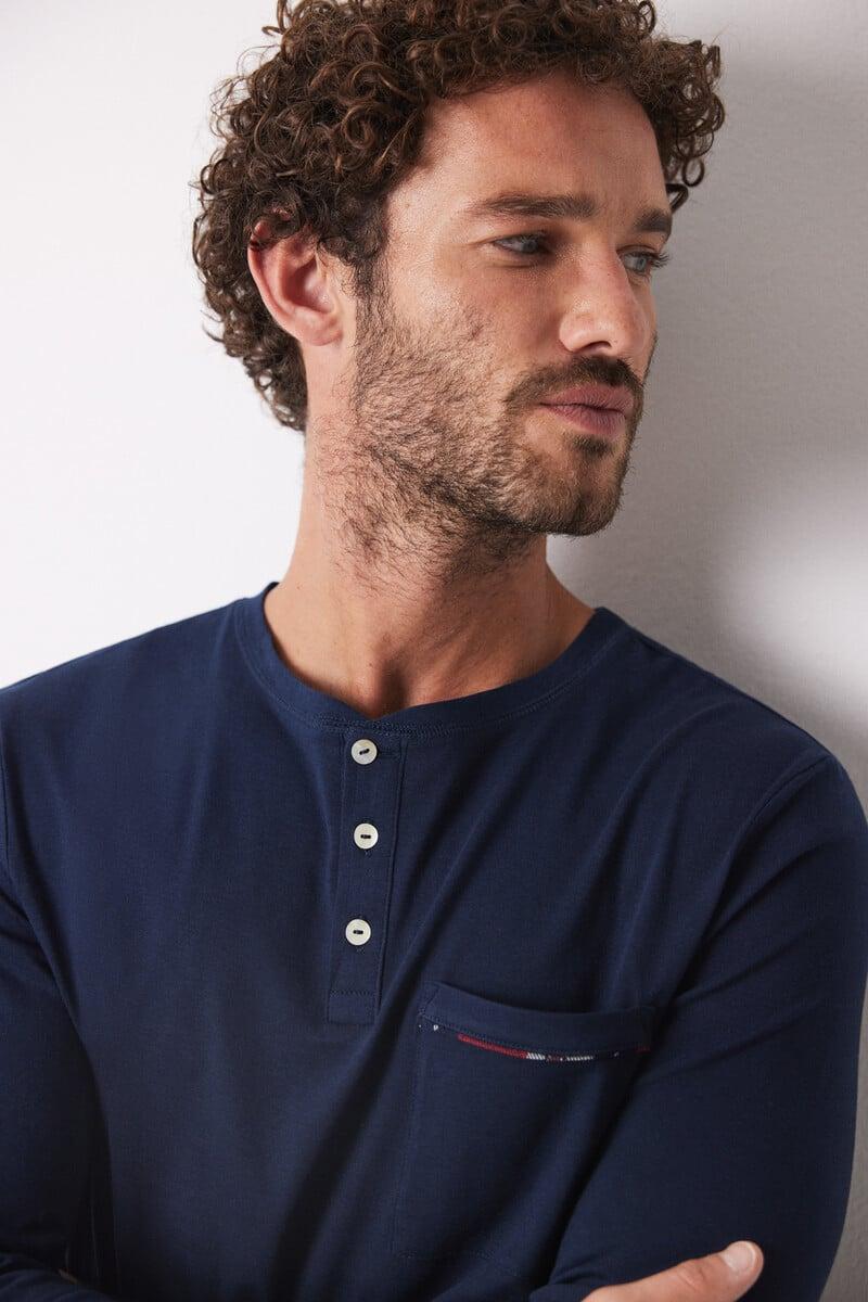 Cortefiel Pijama Masculino Cuadros Rojo 100% Algodón