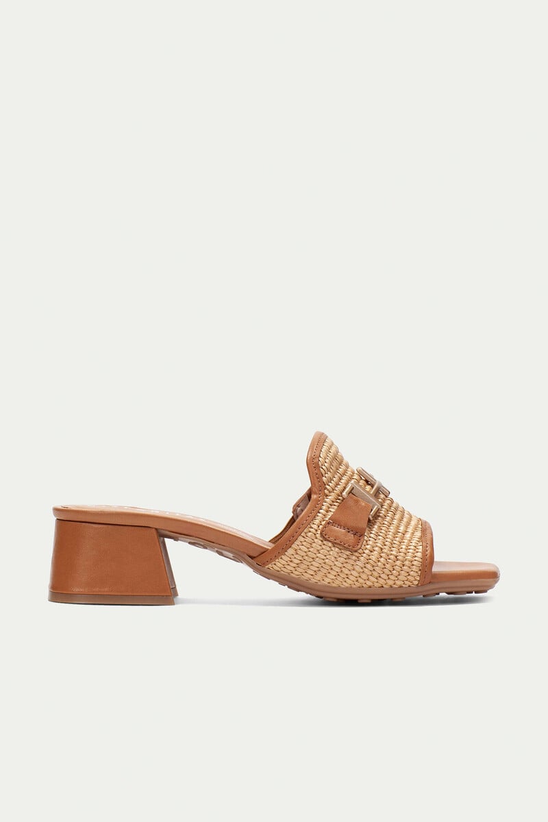 Cortefiel Sandalia Dallas destalonada rafia y adorno