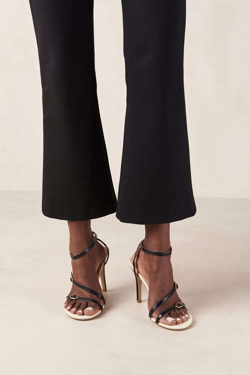Cortefiel Sandalias Alyssa Bicolor De Piel Crema Y Negro