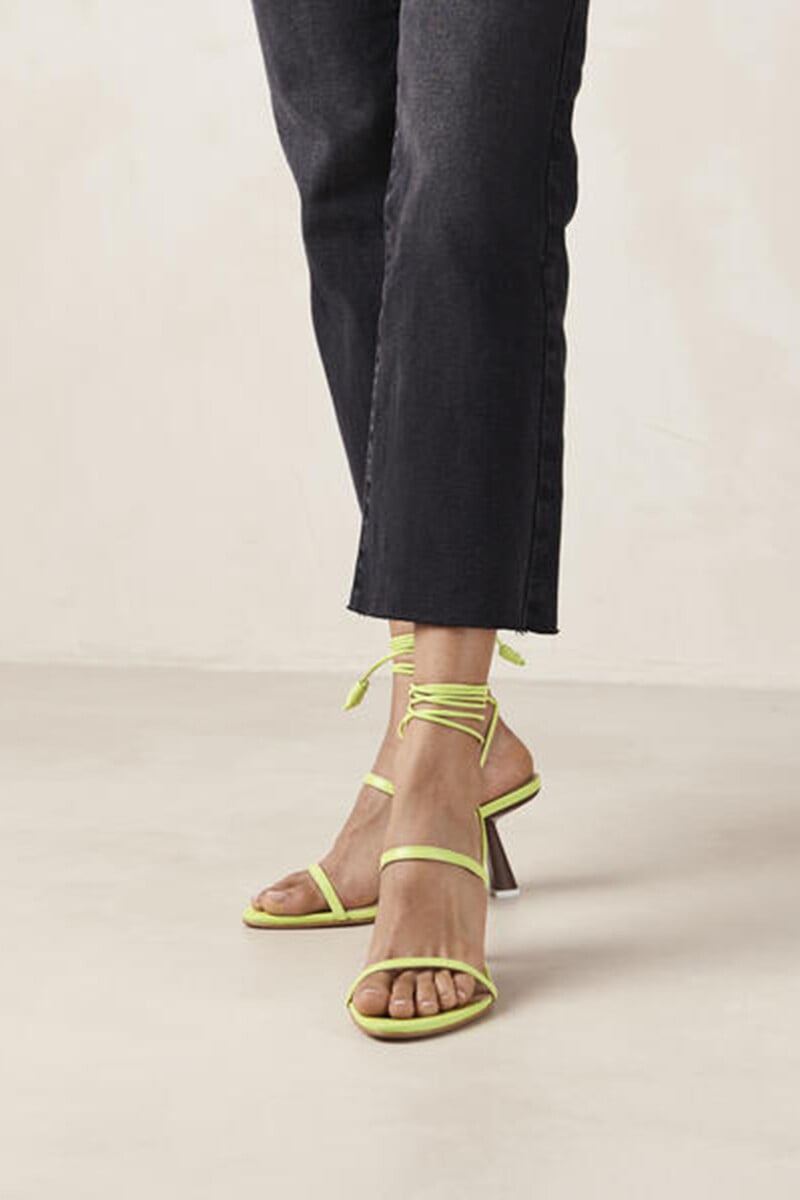 Cortefiel Sandalias Kendra En Piel Bicolor Verde Y Marrón