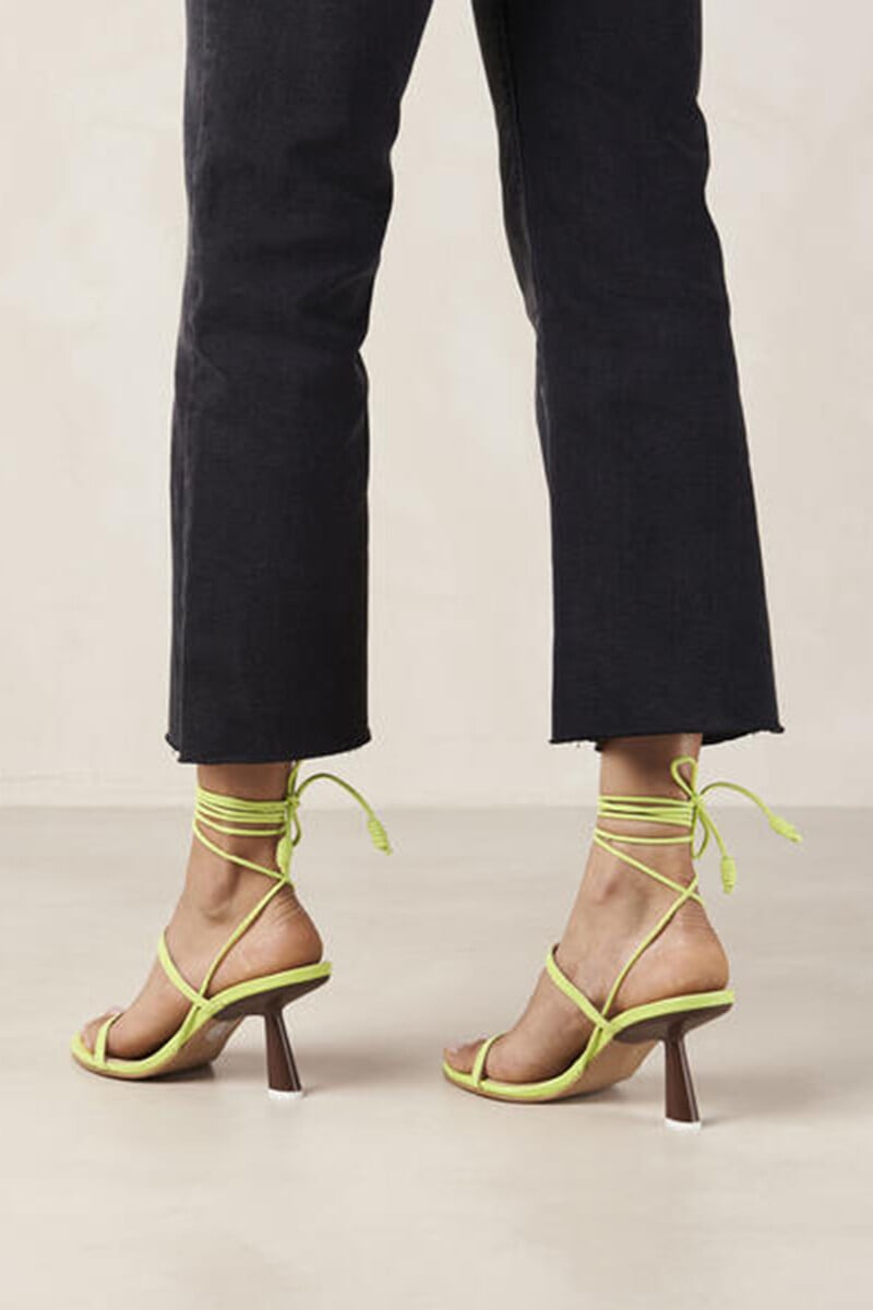 Cortefiel Sandalias Kendra En Piel Bicolor Verde Y Marrón