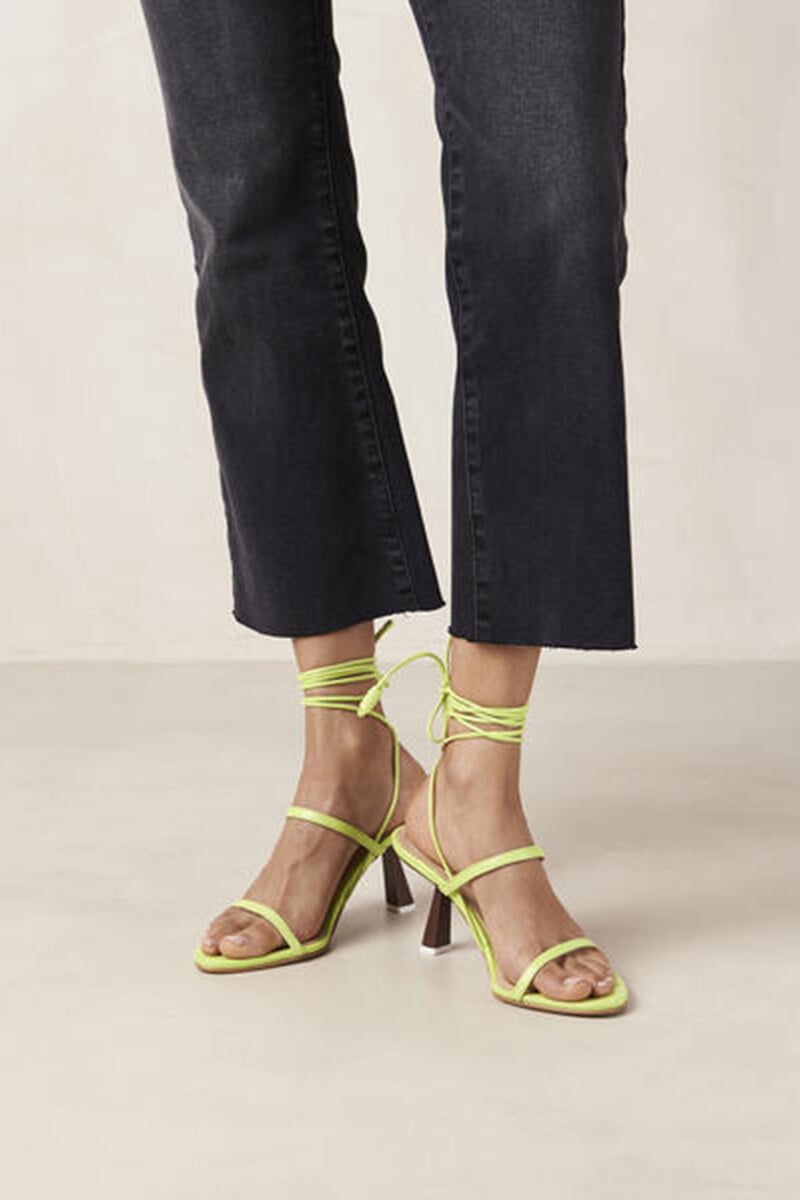 Cortefiel Sandalias Kendra En Piel Bicolor Verde Y Marrón
